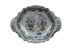 3 Antique 1825 Stephan Folch Bamboo & Basket Ironstone China Serving Platters