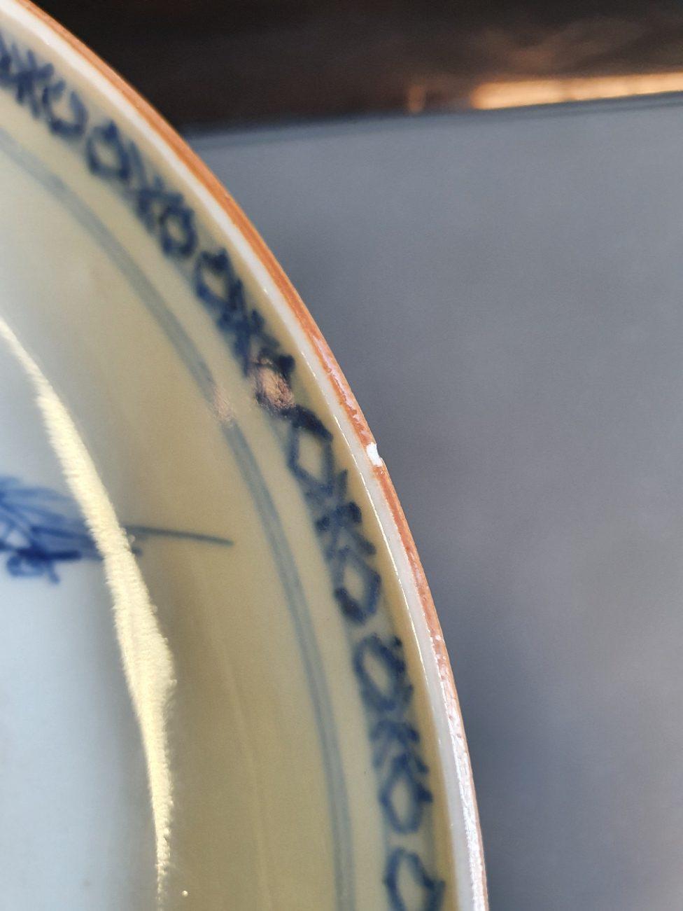 #3 Antique 18th C Chinese Porcelain Qianlong Blue and White Plates Landscape For Sale 6