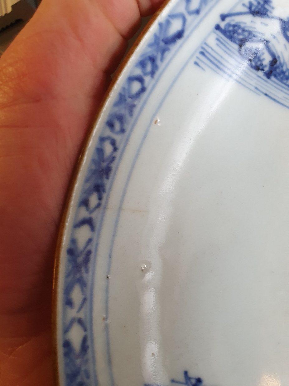 #3 Antique 18th C Chinese Porcelain Qianlong Blue and White Plates Landscape For Sale 8
