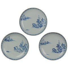 #3 Antico 18 ° C cinese porcellana Qianlong blu e bianco piatti paesaggio