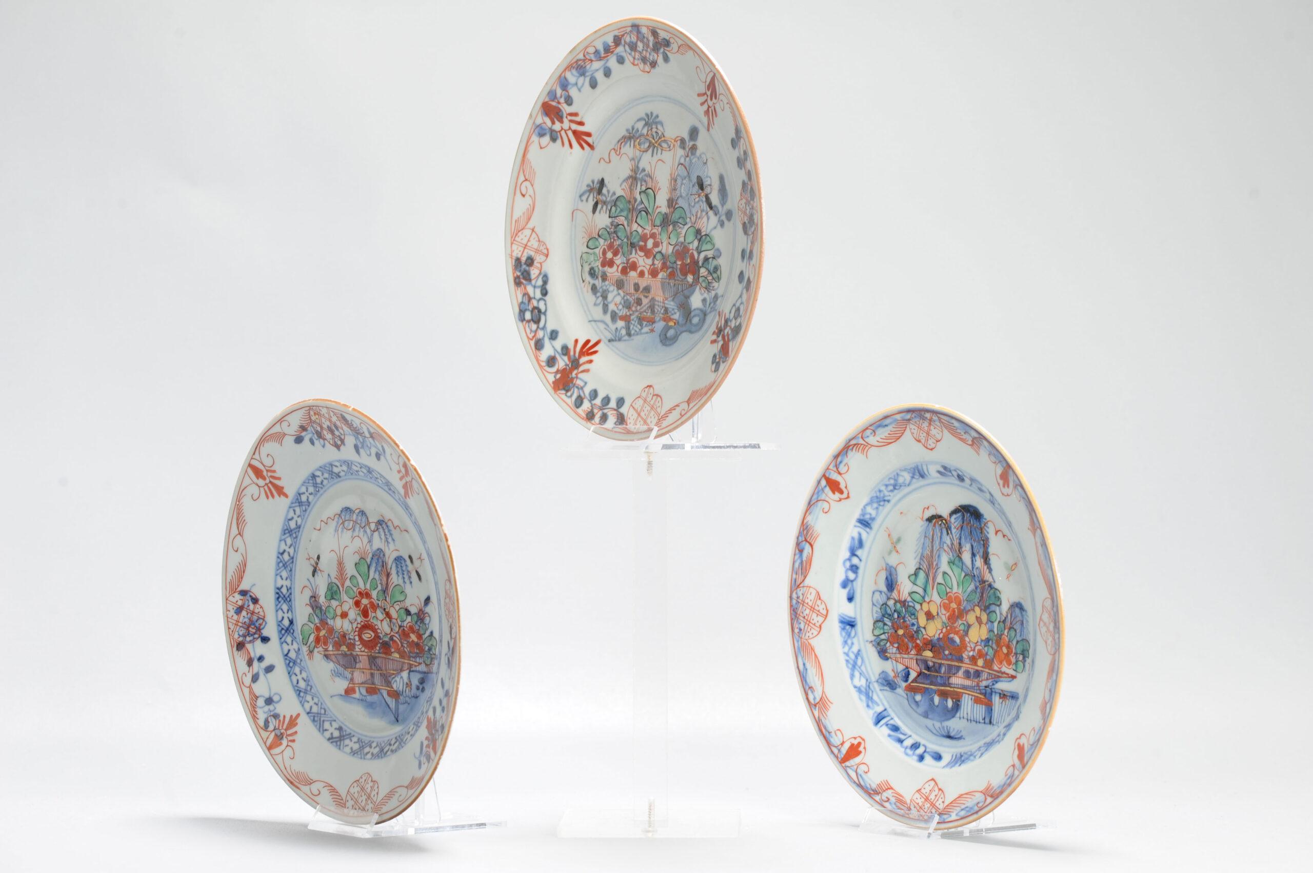 #3 Antique Ca 1720 Qing Dynasty Chinese Porcelain Dishes Amsterdams Bont For Sale 7