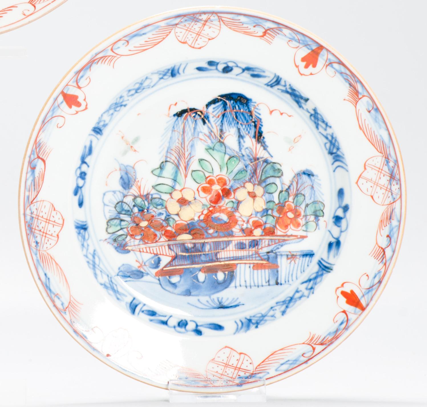18th Century and Earlier #3 Antique Ca 1720 Qing Dynasty Chinese Porcelain Dishes Amsterdams Bont For Sale