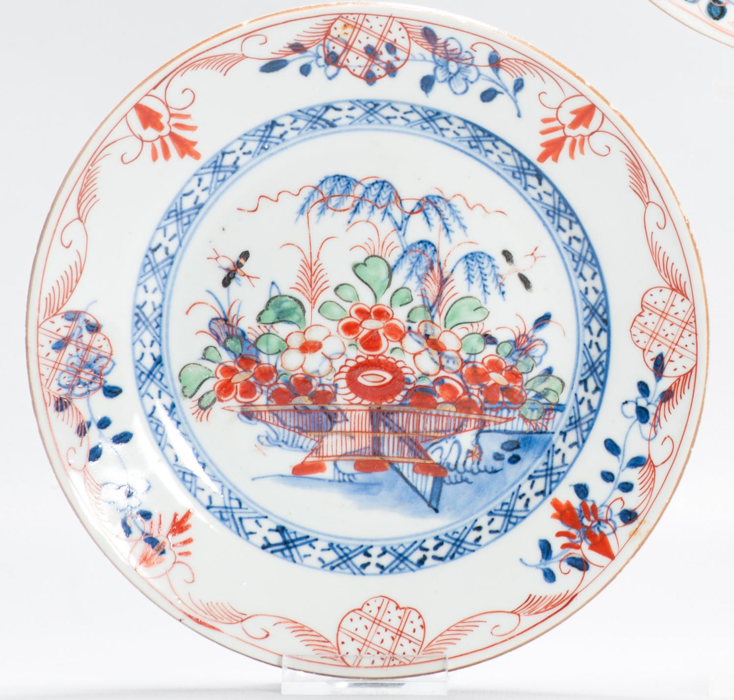 #3 Antique Ca 1720 Qing Dynasty Chinese Porcelain Dishes Amsterdams Bont For Sale 1