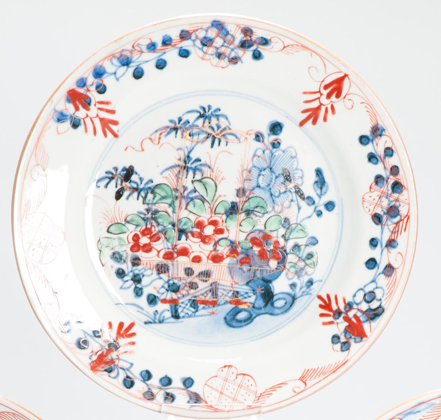 #3 Antique Ca 1720 Qing Dynasty Chinese Porcelain Dishes Amsterdams Bont For Sale 2