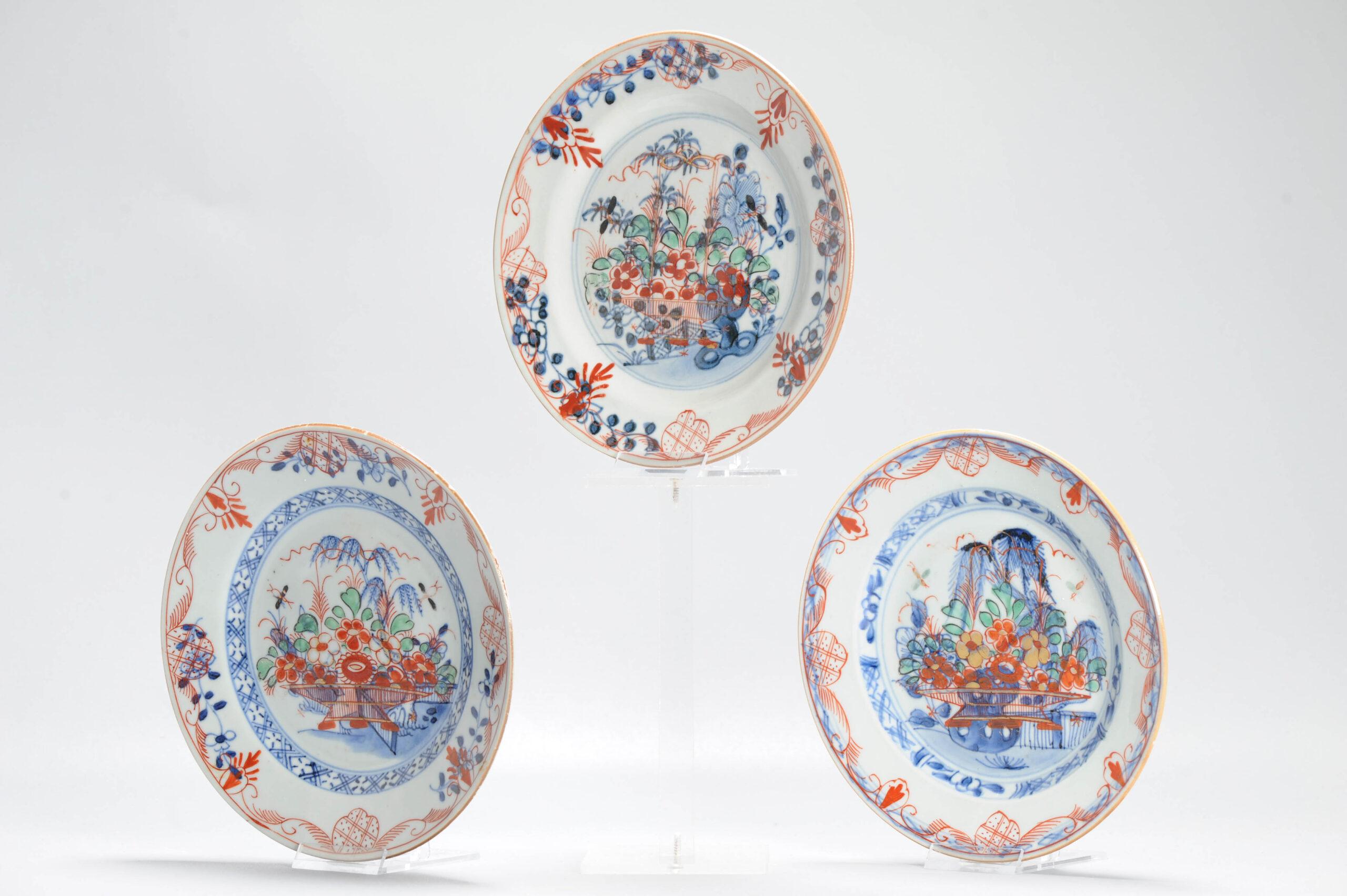 #3 Antique Ca 1720 Qing Dynasty Chinese Porcelain Dishes Amsterdams Bont For Sale 4