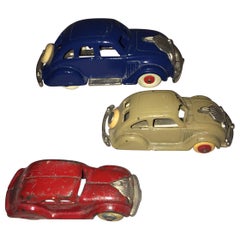 3 Antique Cast Iron Cars, by Hubley, circa 1930
