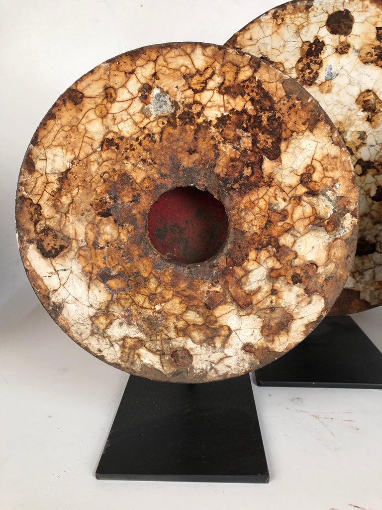 3 Antique Cast Iron Shooting Gallery Targets with Great Painted