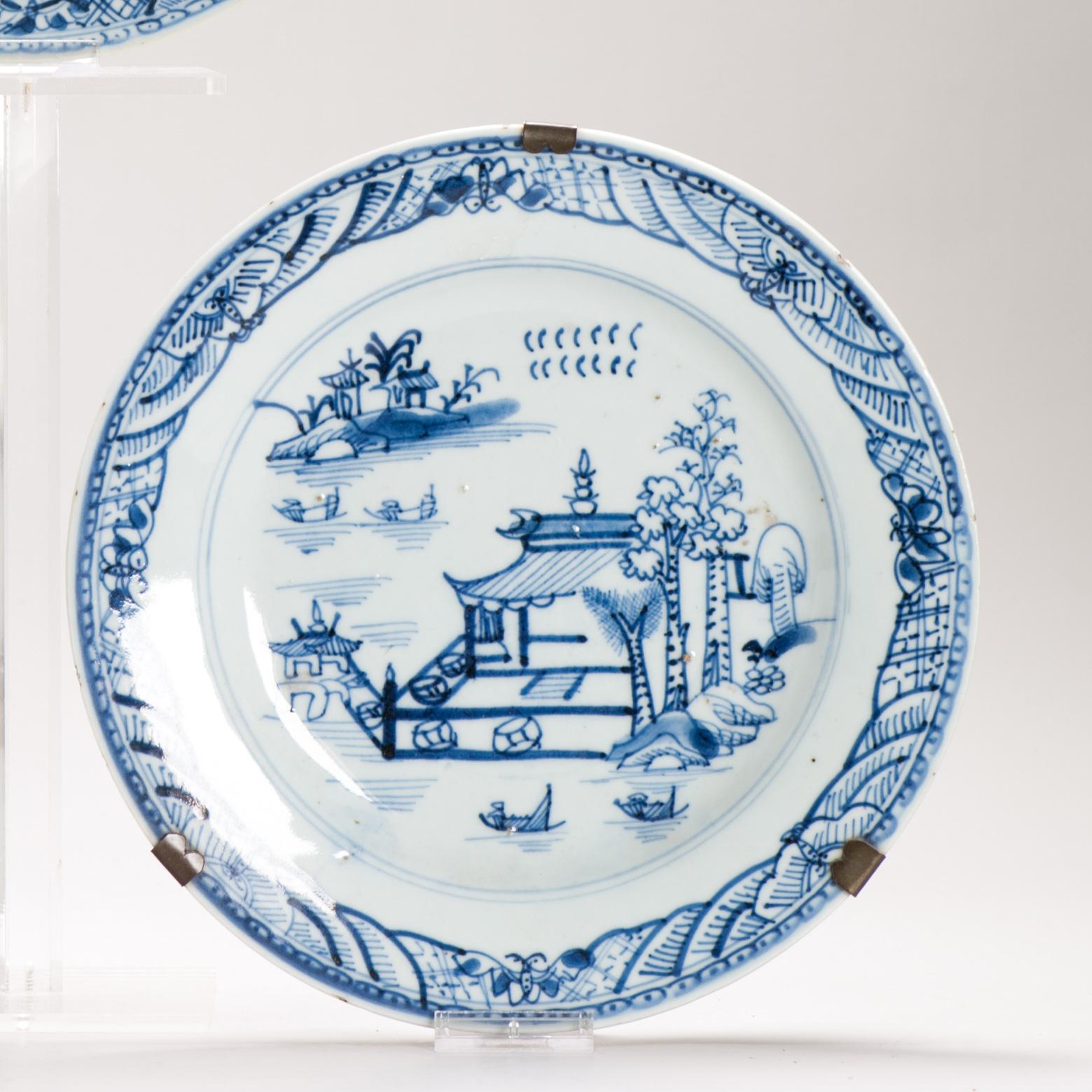 #3 Antique Chinese Porcelain 18th C Kangxi/Yongzheng Blue White Set Dinner For Sale 6