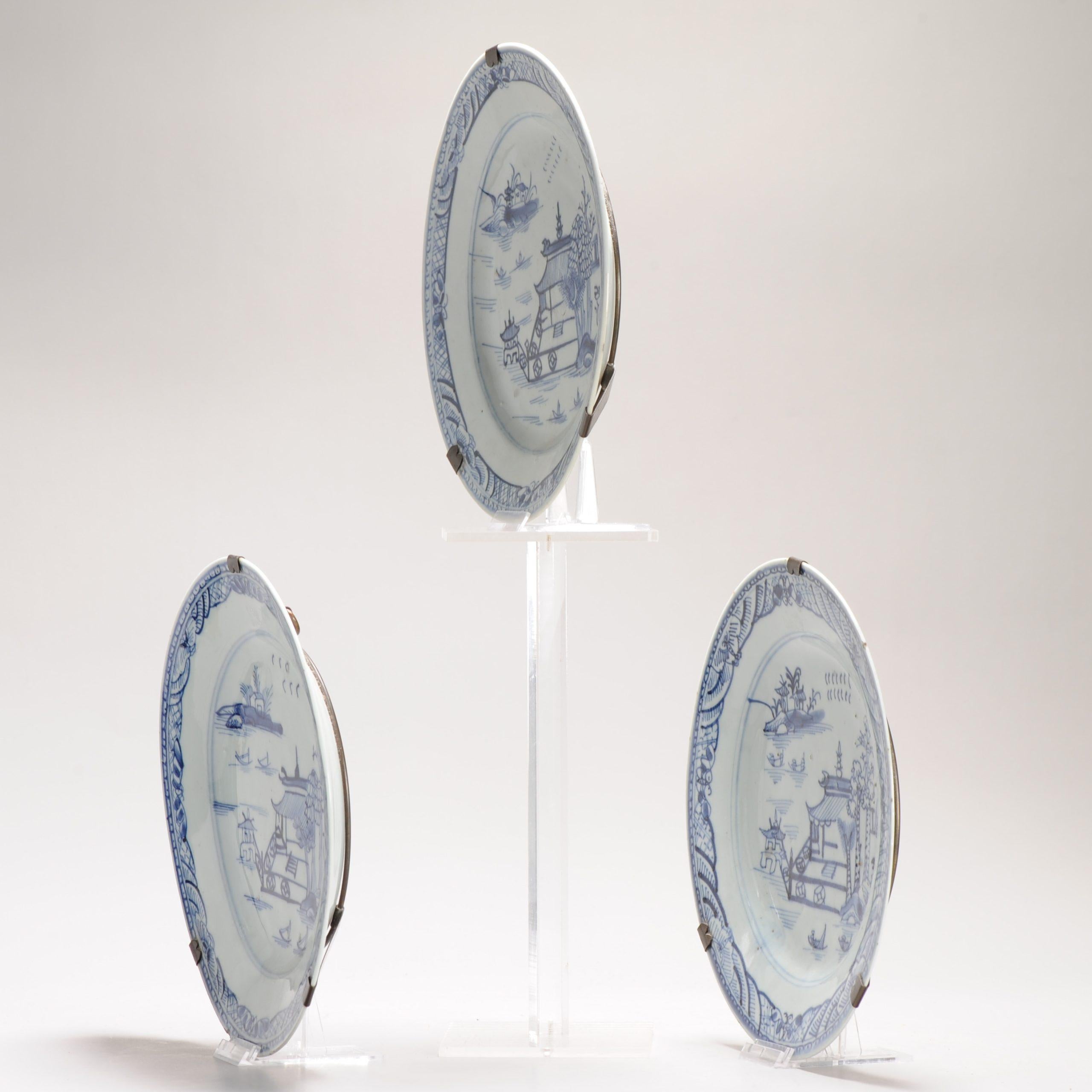 #3 Antique Chinese Porcelain 18th C Kangxi/Yongzheng Blue White Set Dinner For Sale 10