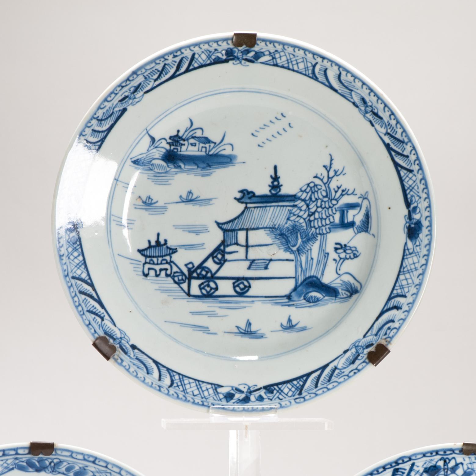 A very nicely decorated SET of 4 dishes. These were used for usage but also redecoration of houses in the Netherlands.

Floral scene.

Similar dishes are well documented in the Literature, an example is added in the pictures.

Condition
dish 1
