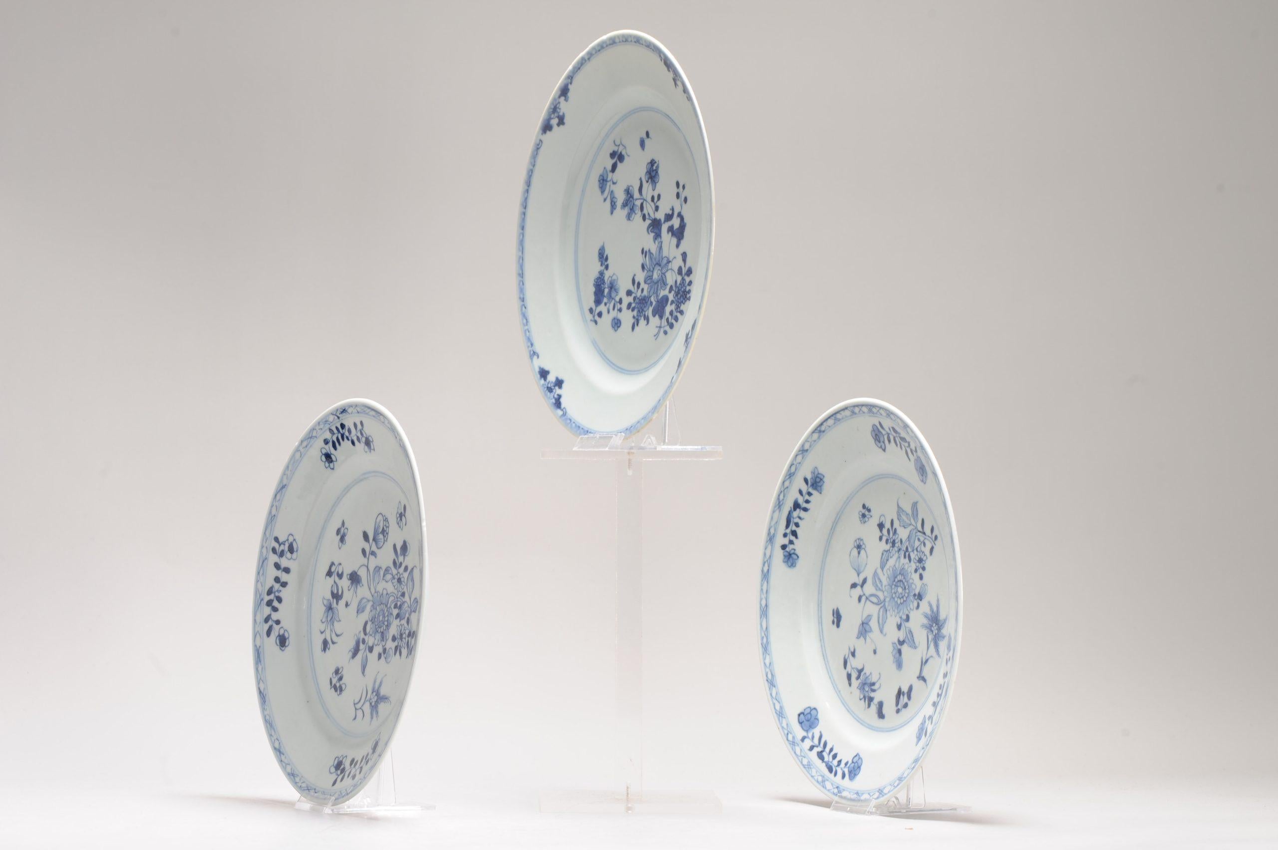 XVIIIe siècle et antérieur Service de table Kangxi/Yongzheng bleu et blanc en porcelaine chinoise ancienne n° 3 du 18e siècle en vente