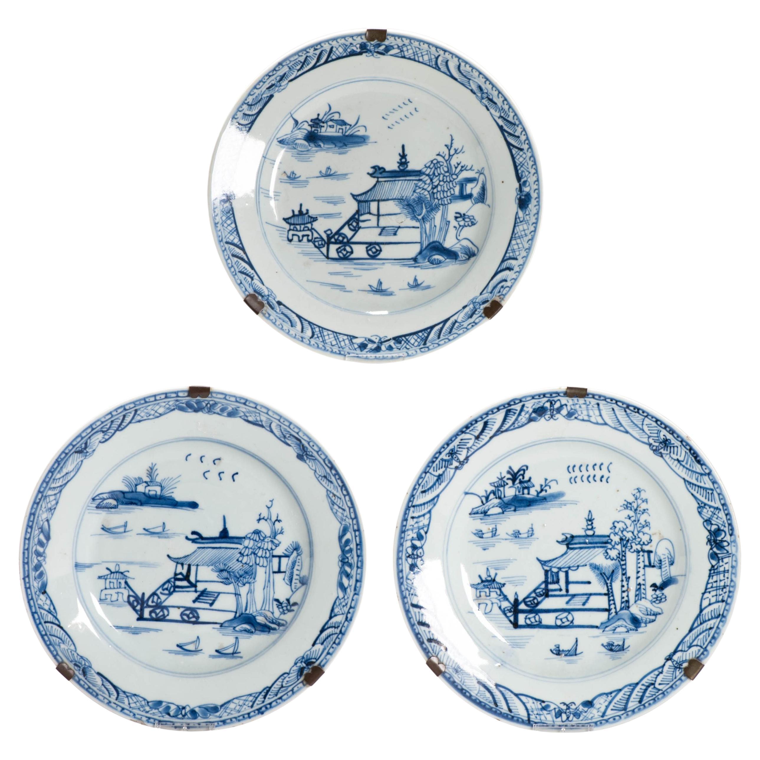 #3 Antique Chinese Porcelain 18th C Kangxi/Yongzheng Blue White Set Dinner