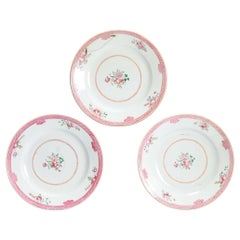 #3 Antique Chinese Porcelain 18th C QIanlong Fencai Set Dinner Plates