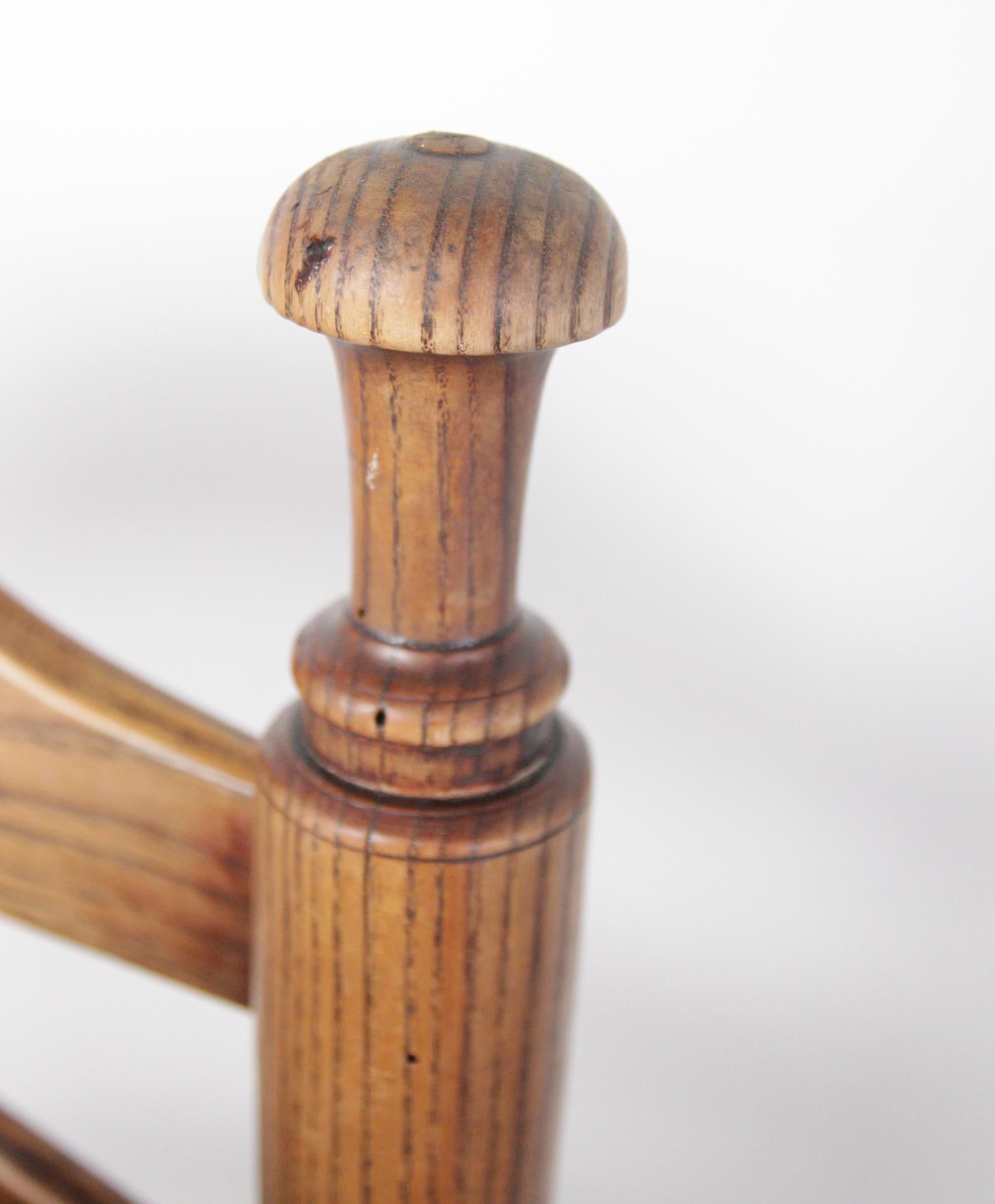 19th Century 3 Antique Dutch Ladder Back Oak Rush Seat Dining Chairs