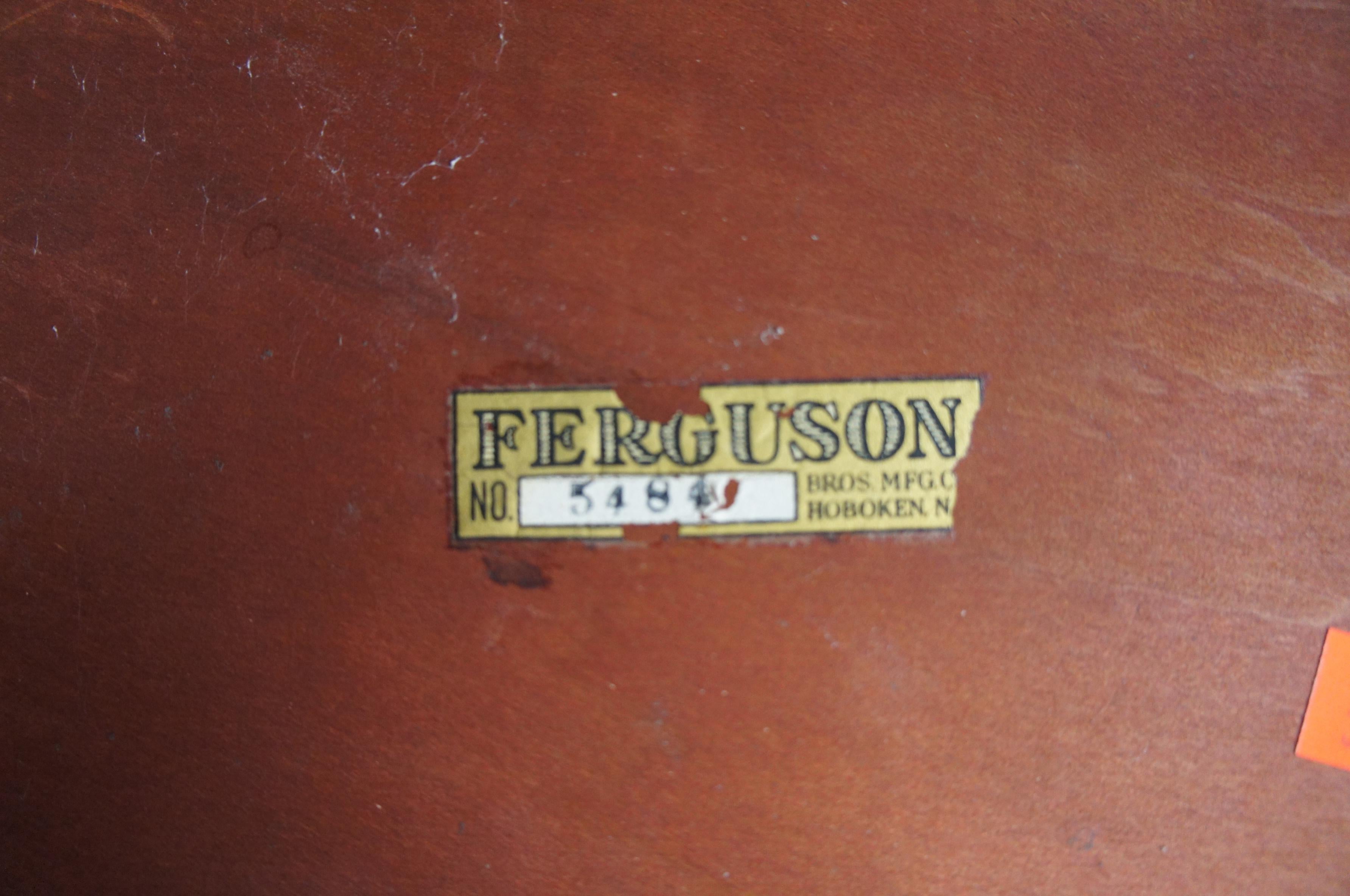 3 Antique Ferguson Bros Mahogany & Glass Nesting Side Accent Tables Mid Century 1