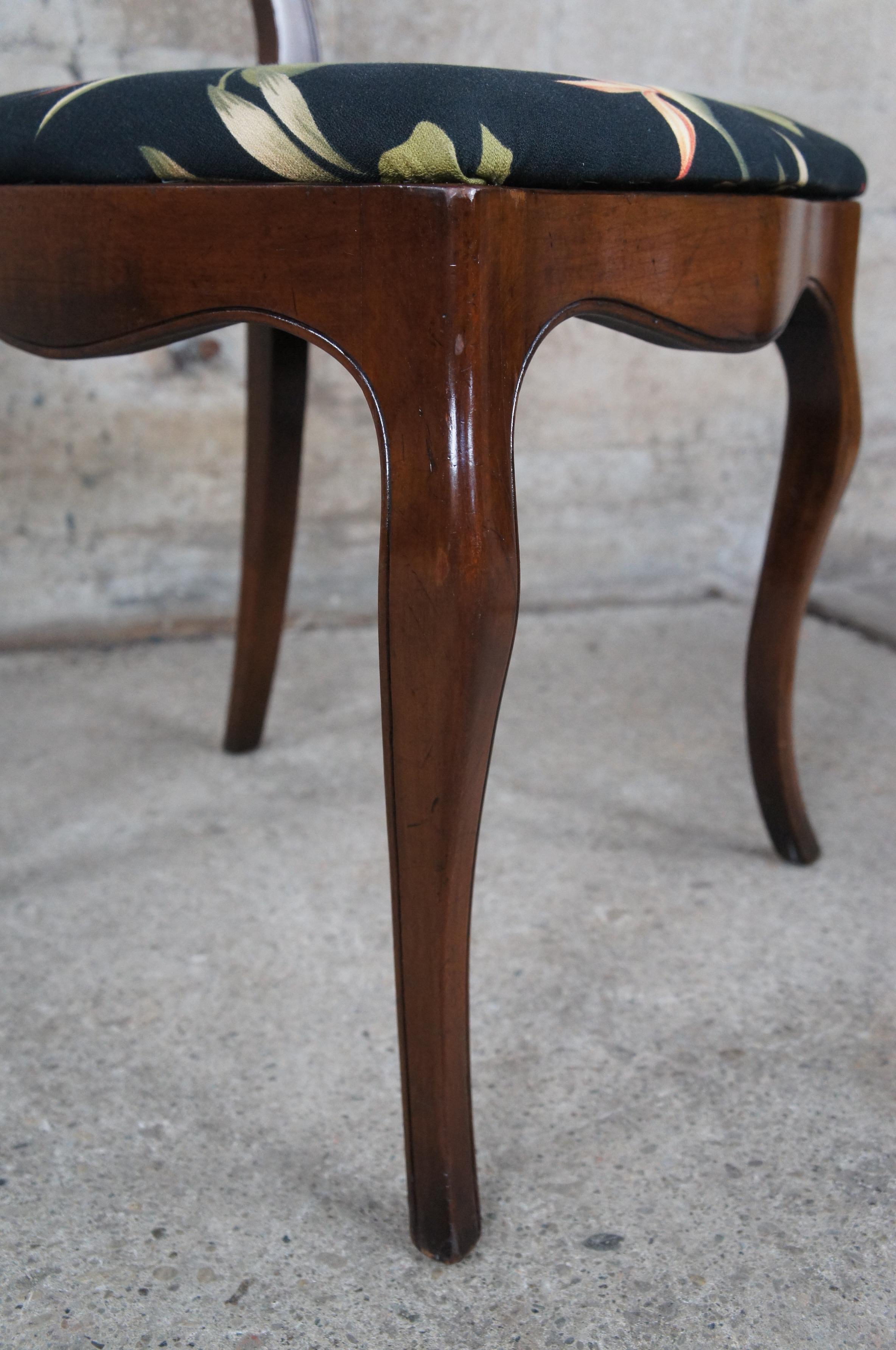 3 Antique French Victorian Walnut Dining or Parlor Upholstered Side Chairs For Sale 6