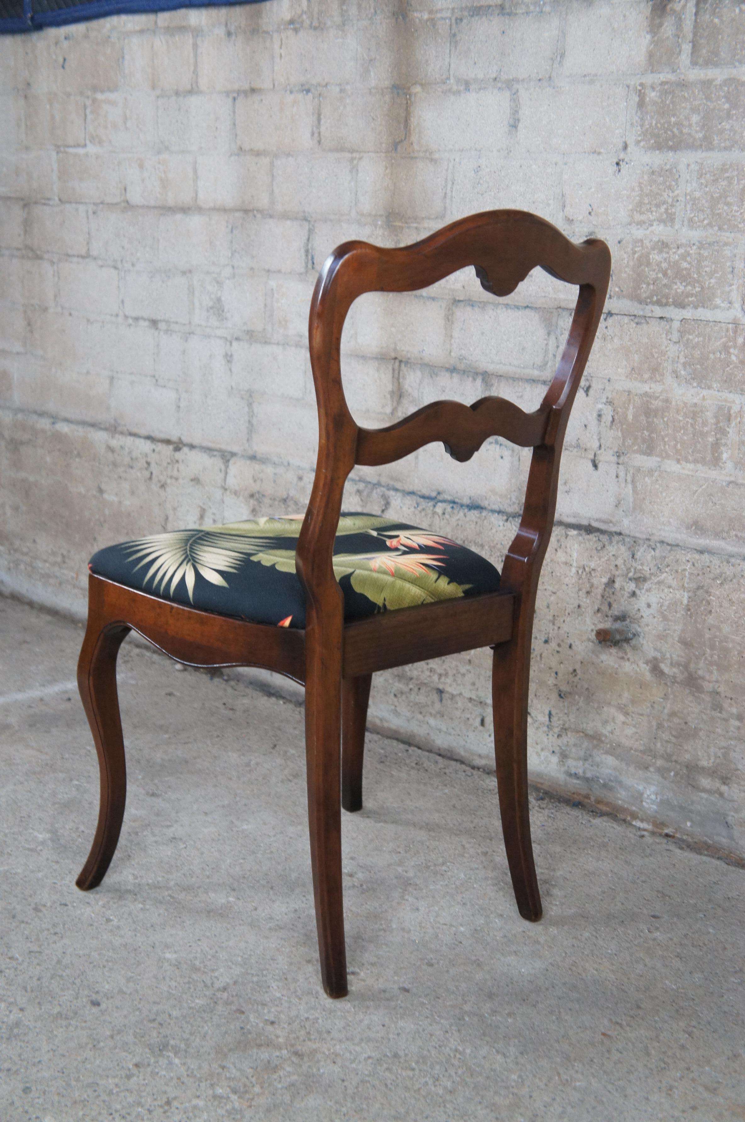 19th Century 3 Antique French Victorian Walnut Dining or Parlor Upholstered Side Chairs For Sale