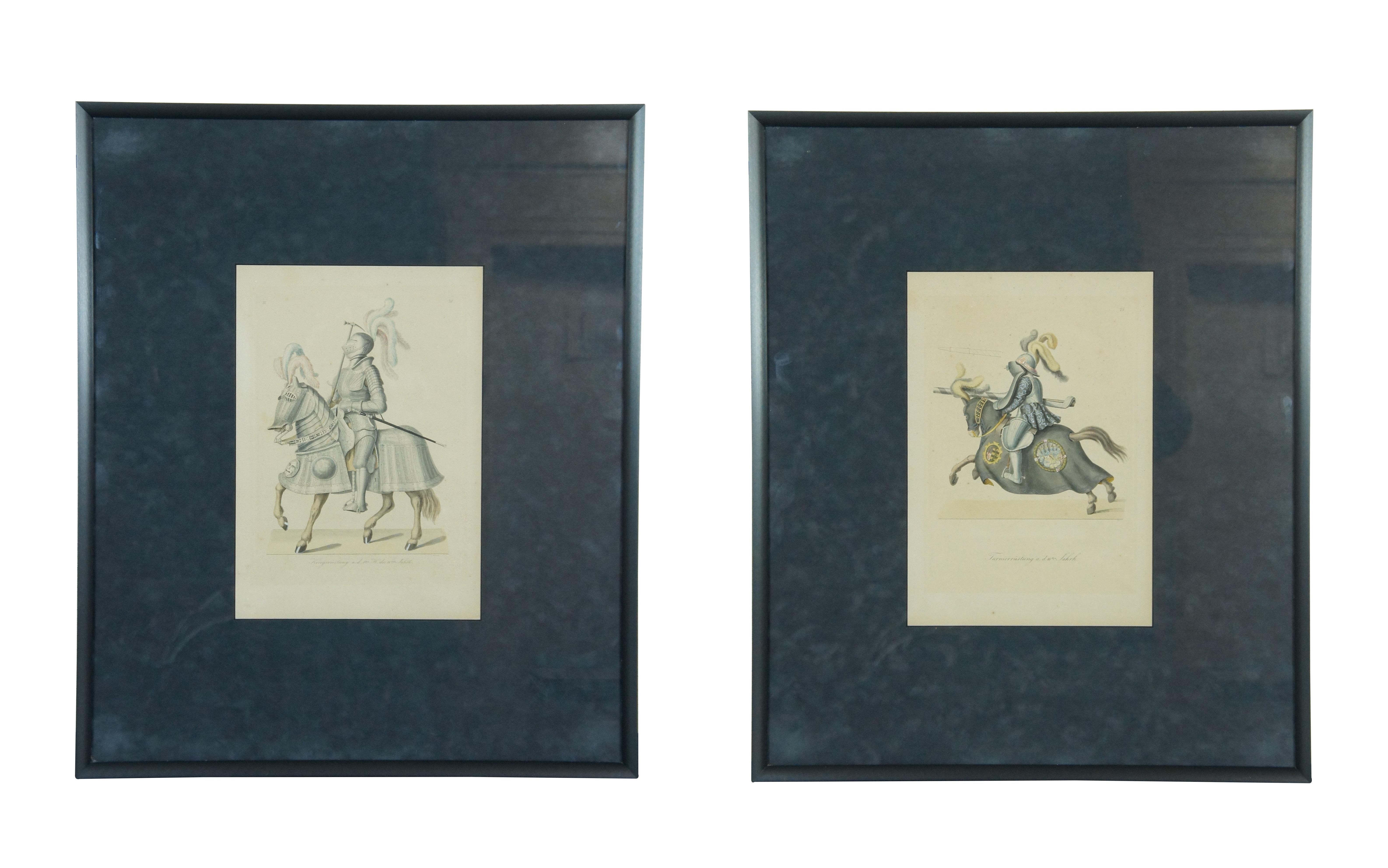 Set of three 19th century medieval chromolithograph prints from Hefner-Alteneck's 