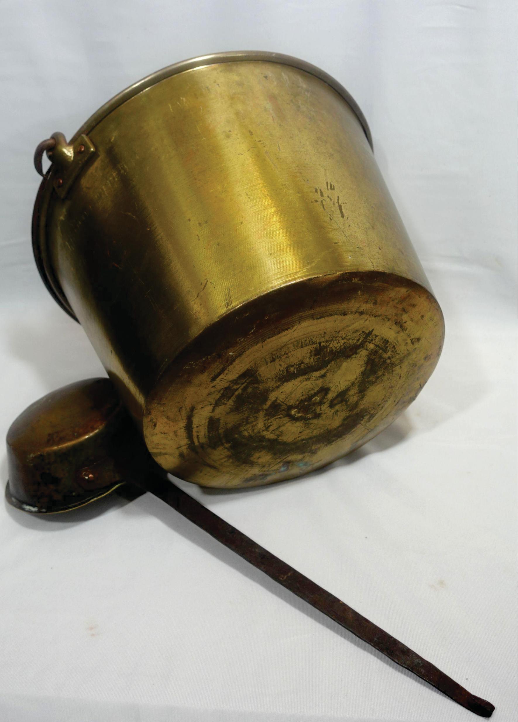 3 Antique Heavy Solid Hammered Copper Buckets 4