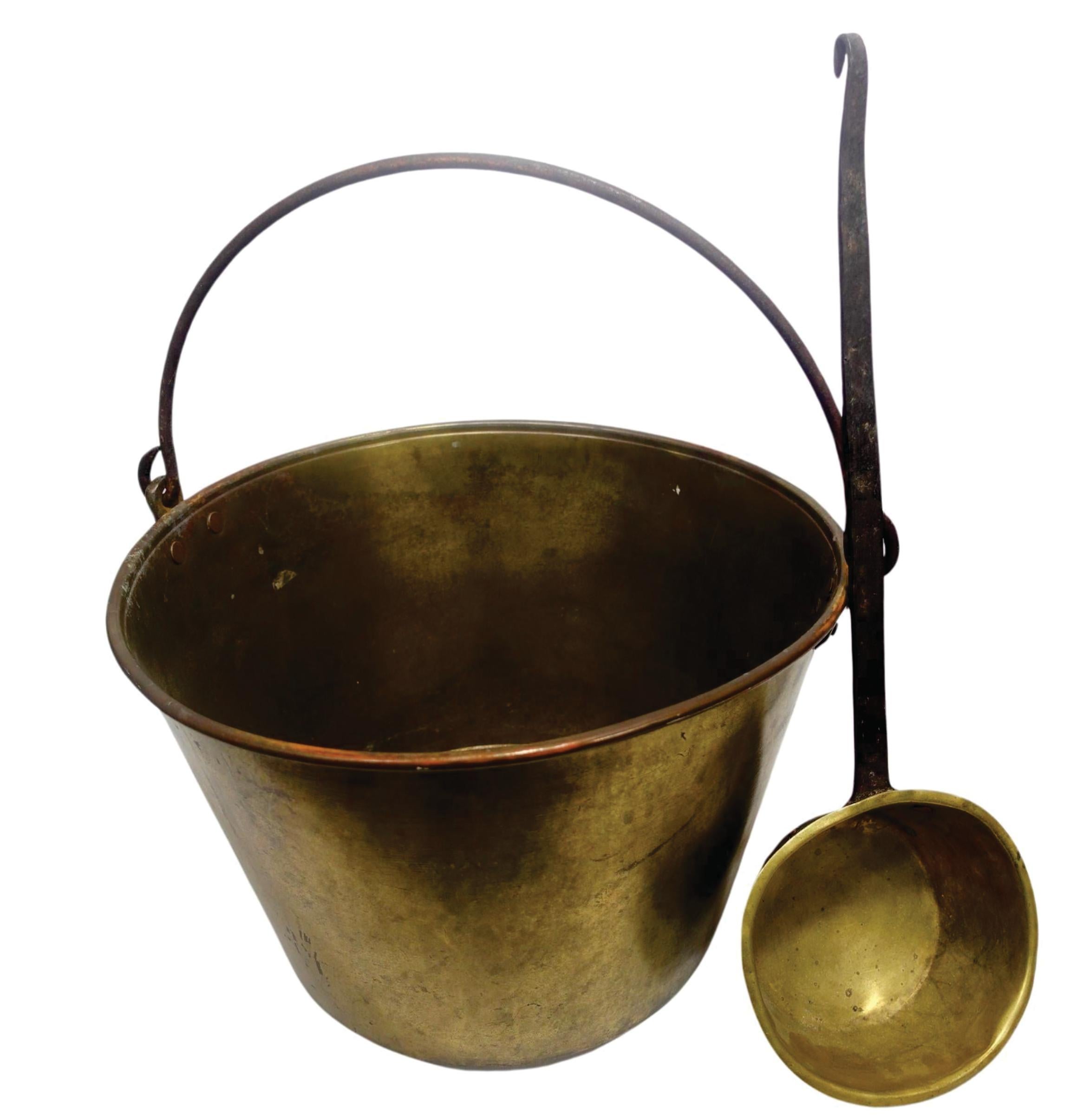 3 Antique Heavy Solid Hammered Copper Buckets 5