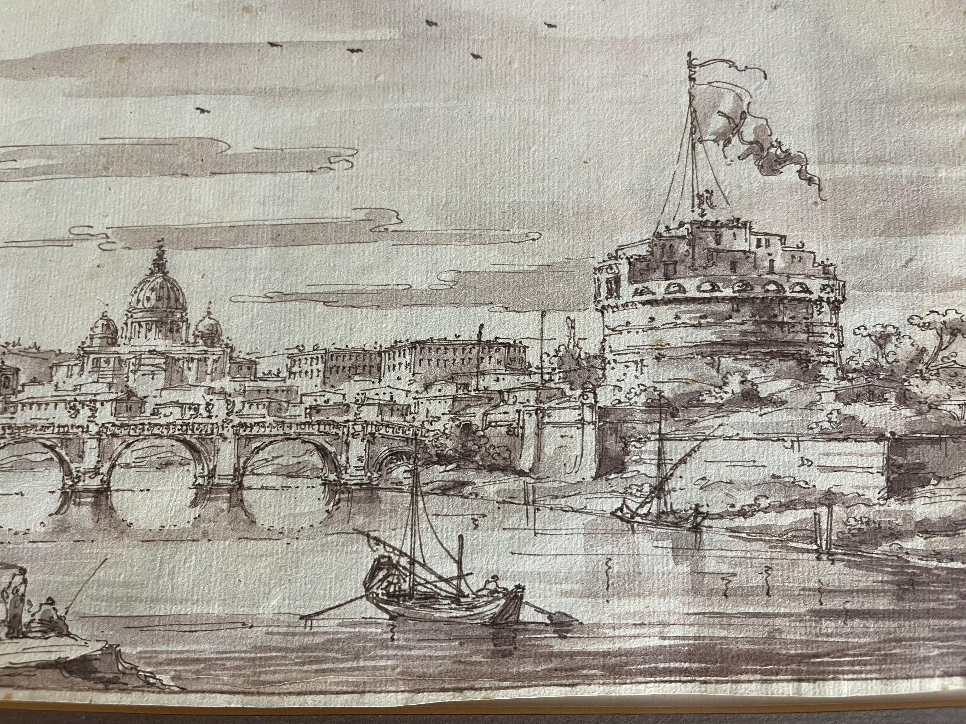3 Antique Italian Views of Venice Drawings 1778 For Sale 6