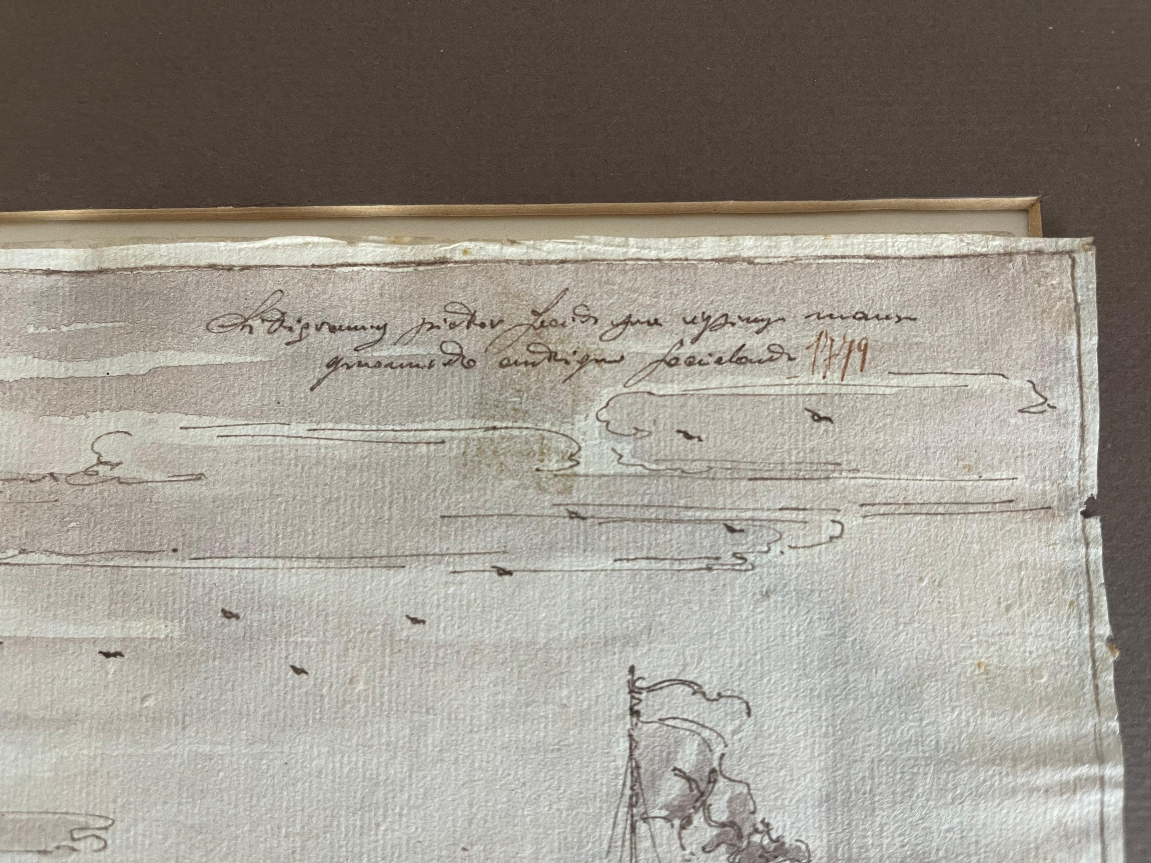 3 Antique Italian Views of Venice Drawings 1778 For Sale 7