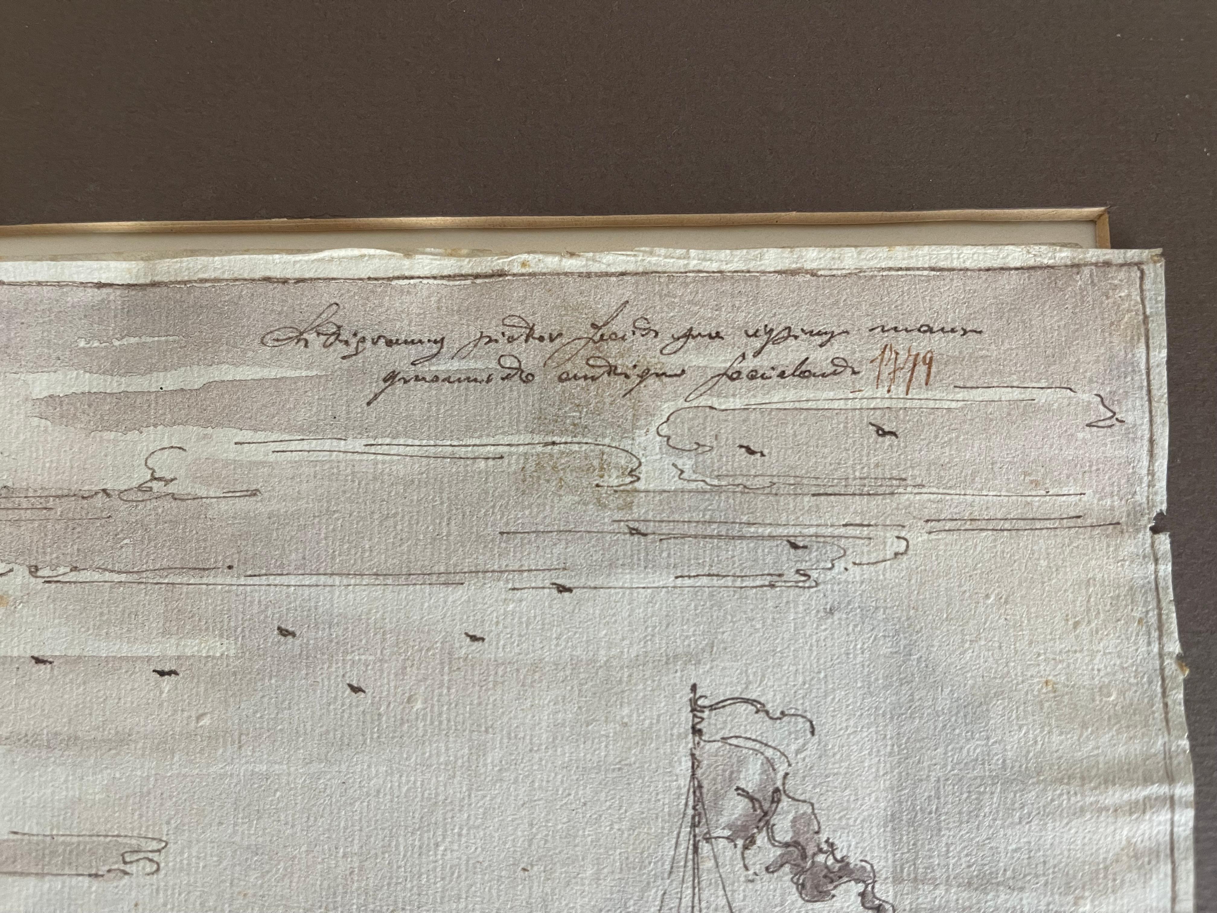 3 Antique Italian Views of Venice Drawings 1778 For Sale 8