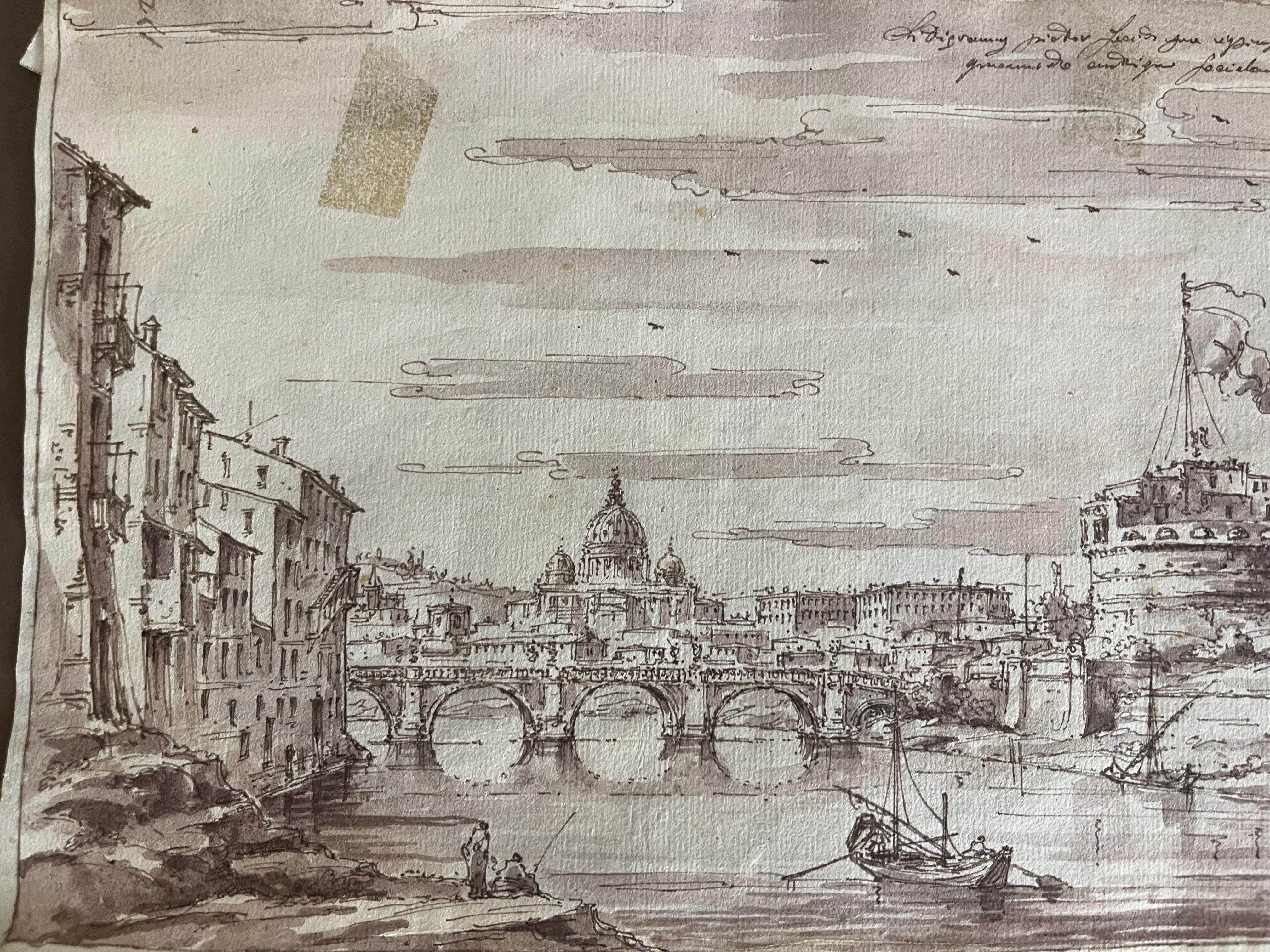 3 Antique Italian Views of Venice Drawings 1778 For Sale 9