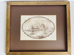 3 Antique Italian Views of Venice Drawings 1778