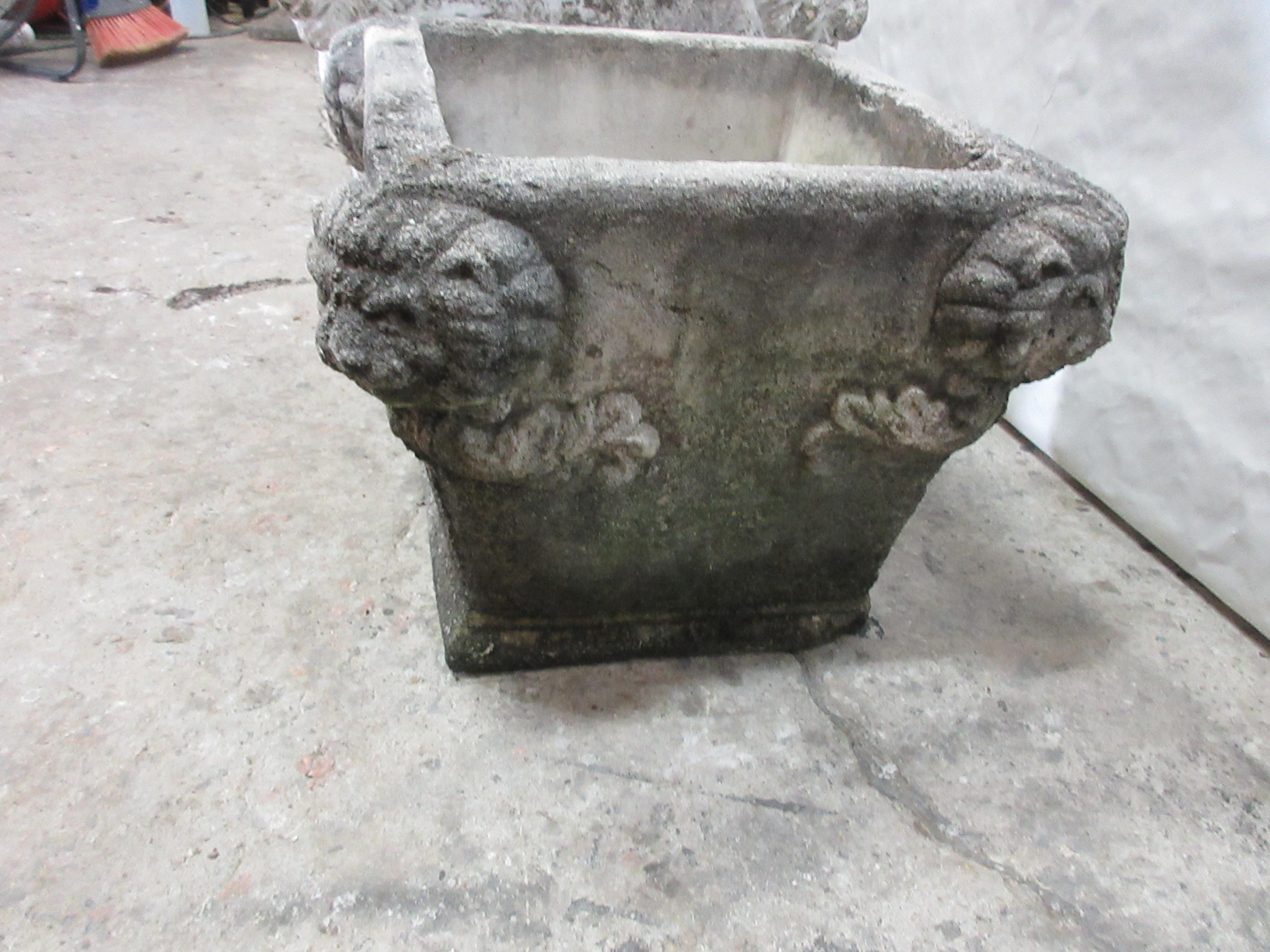 3 Antique Lion Head Pots In Good Condition For Sale In Hollywood, FL