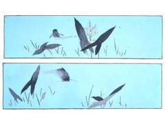 3 Antique Meiji Japanese Cloisonne Enamel Wireless Wall Plaque Depicting Fish