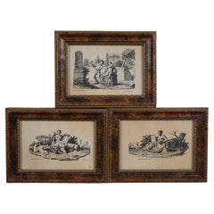 3 Antiquités Renaissance néoclassique H Hal Kramer Chicago Gravures Campiglia 6"