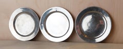 Antique Polished Pewter Plates, English, 18th Century