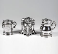 3 Antique Silver Money Boxes, Piggy Banks, Austria-Hungary & Germany, 19th Cent.
