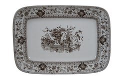 3 Antique Transferware Platters Grindley Burmah Wedgwood Melton PB&S Honfleur