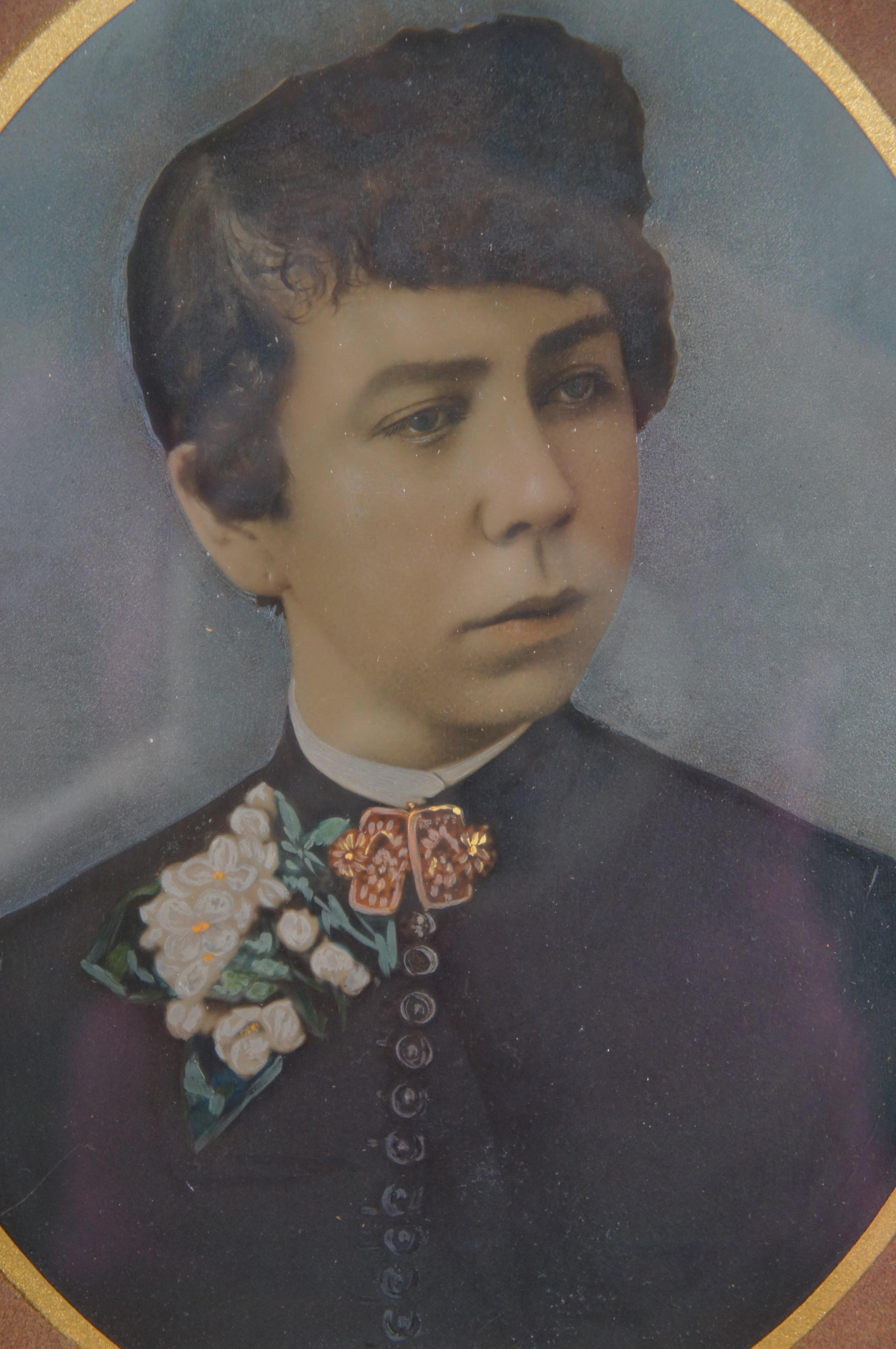 3 Antique Victorian Enhanced Painted Photographs Family Portraits For Sale 2