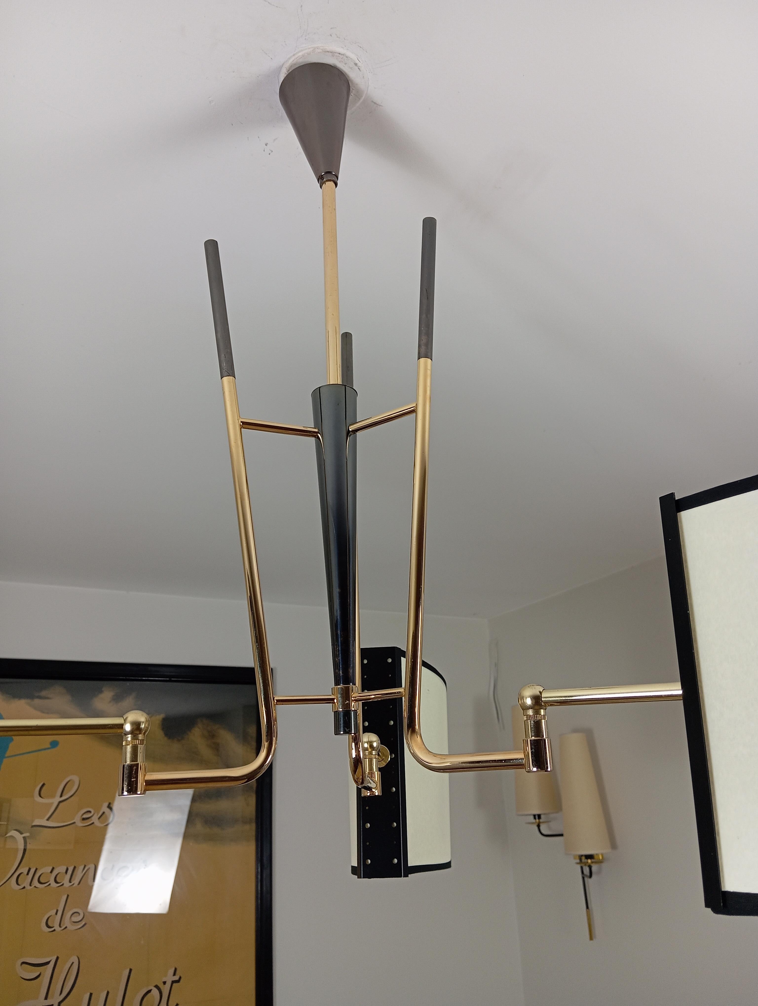 Lampadario a 3 bracci, Maison Lunel circa 1950 in vendita 5