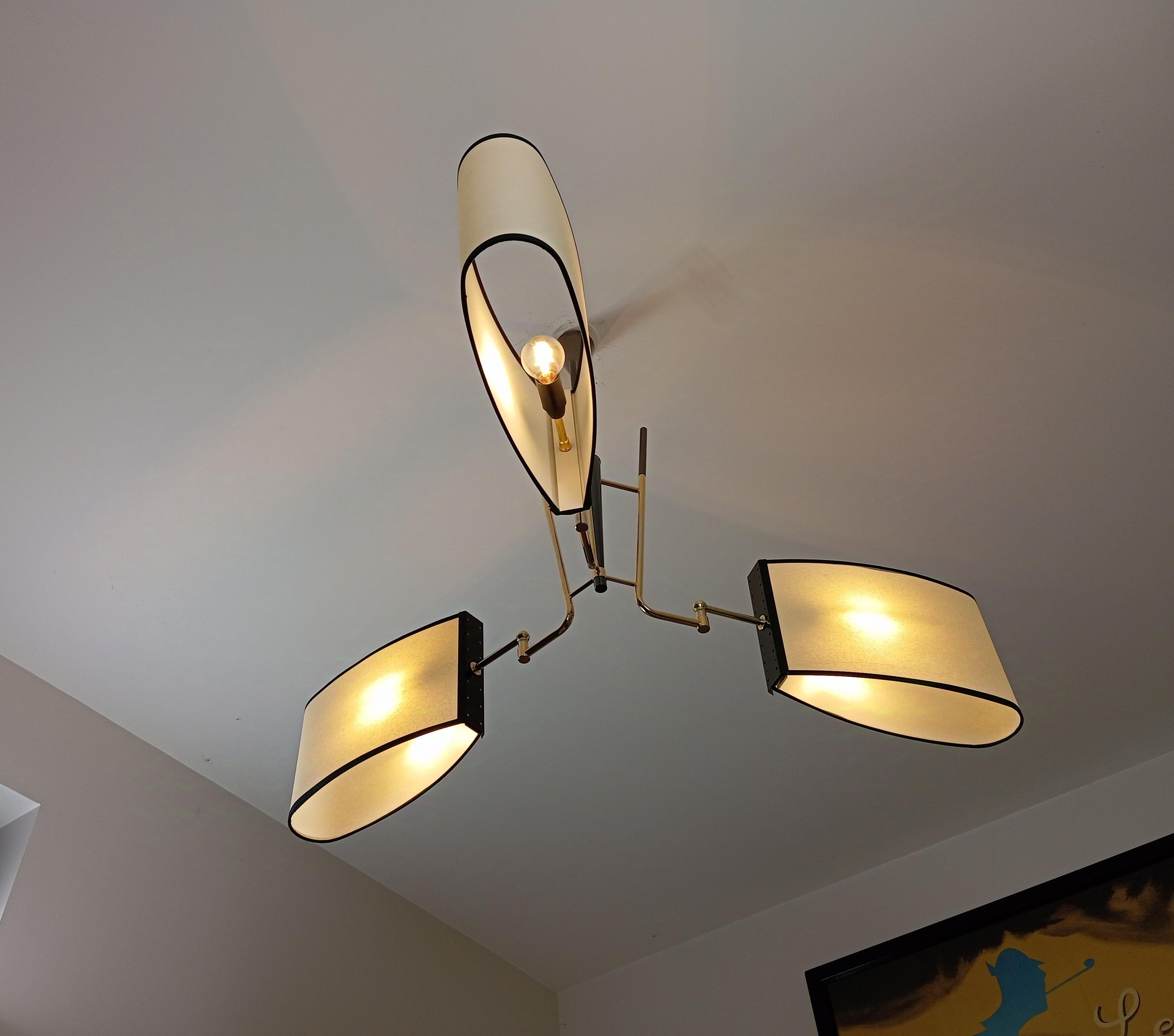 Lampadario a 3 bracci, Maison Lunel circa 1950 in vendita 6