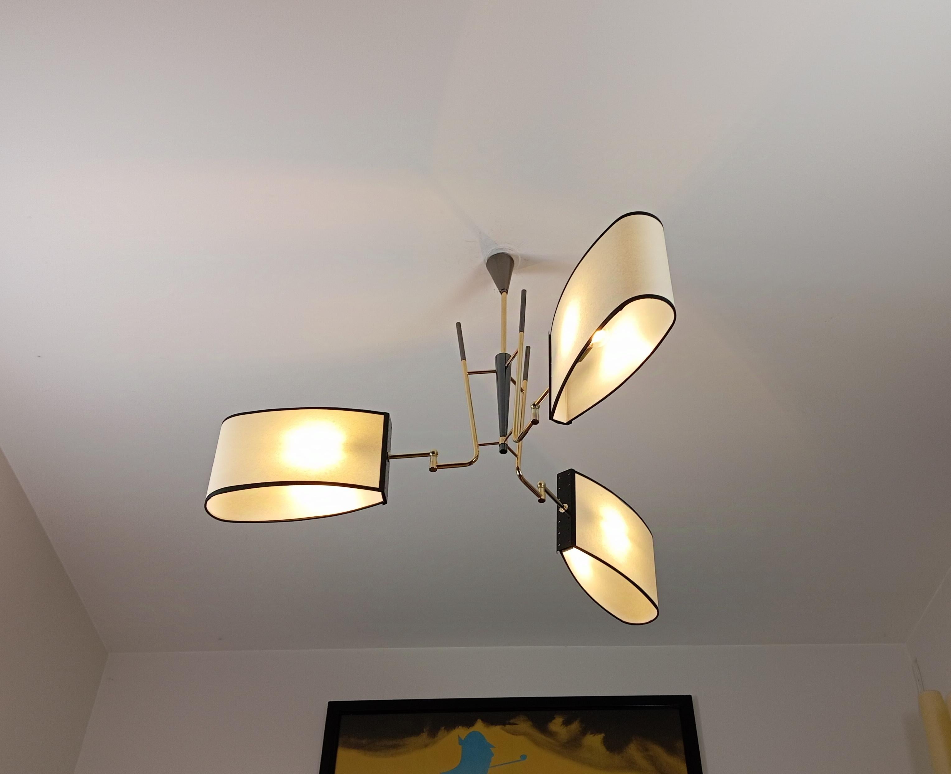 Lampadario a 3 bracci, Maison Lunel circa 1950 in vendita 7