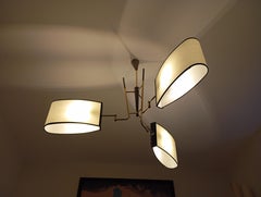 Lampadario a 3 bracci, Maison Lunel circa 1950