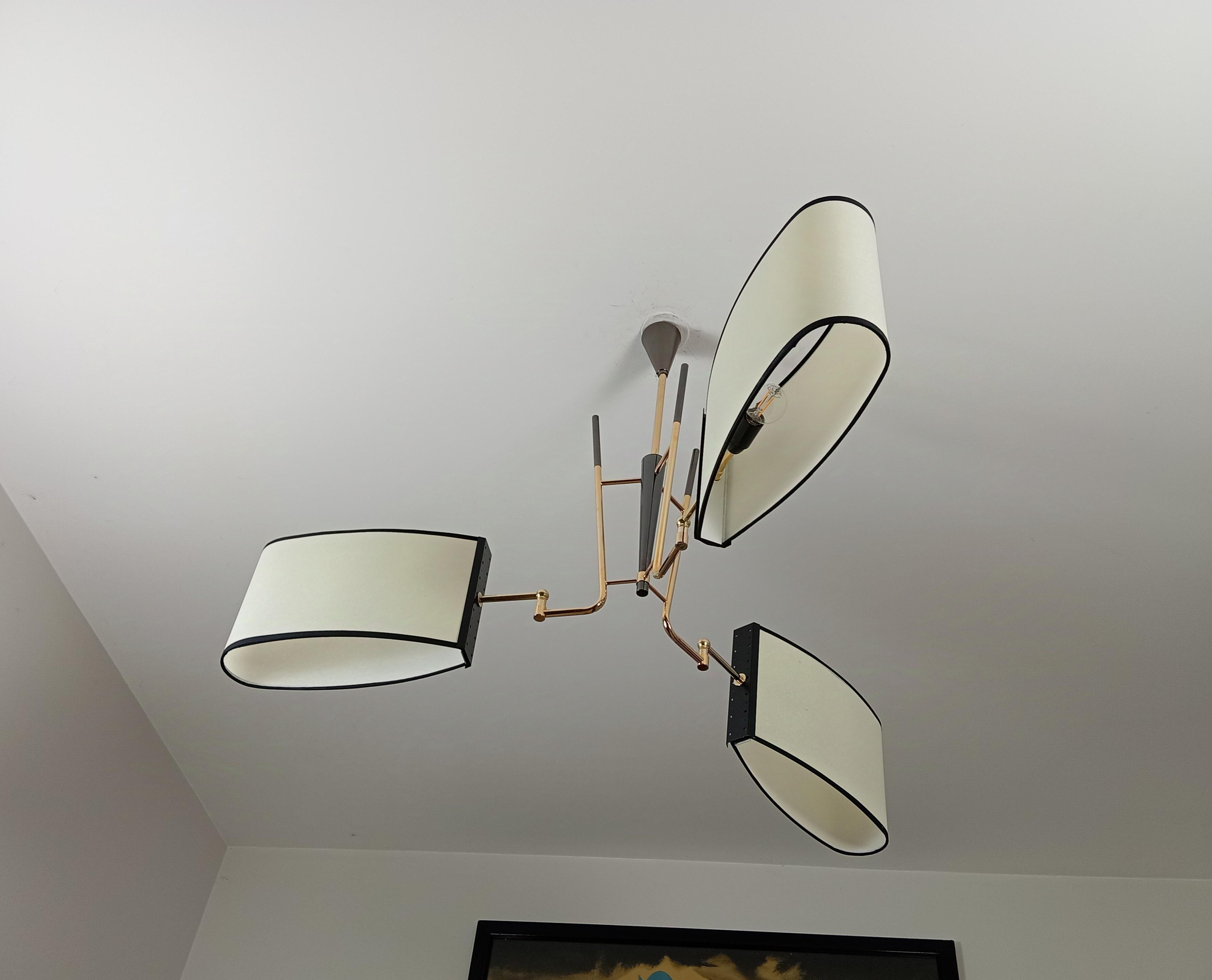 XX secolo Lampadario a 3 bracci, Maison Lunel circa 1950 in vendita
