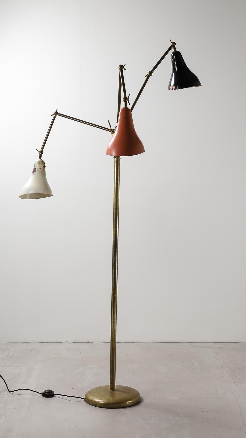 3-Arm Floor Lamp by Stilnovo 1950s In Good Condition In London, Charterhouse Square