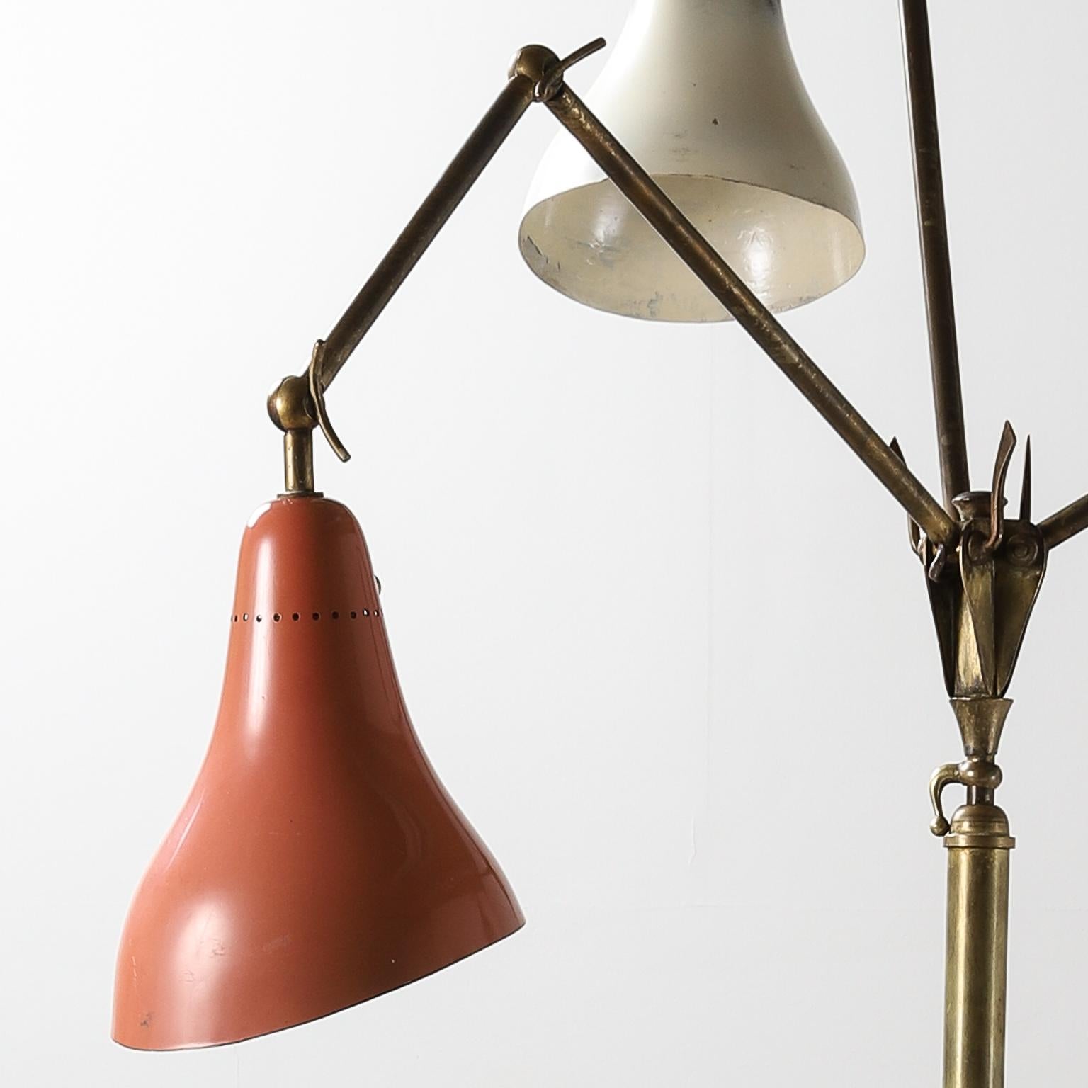3-Arm Floor Lamp by Stilnovo 1950s 1