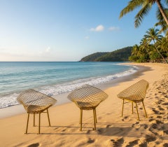 3 Armchairs 1950, American, Material: iron