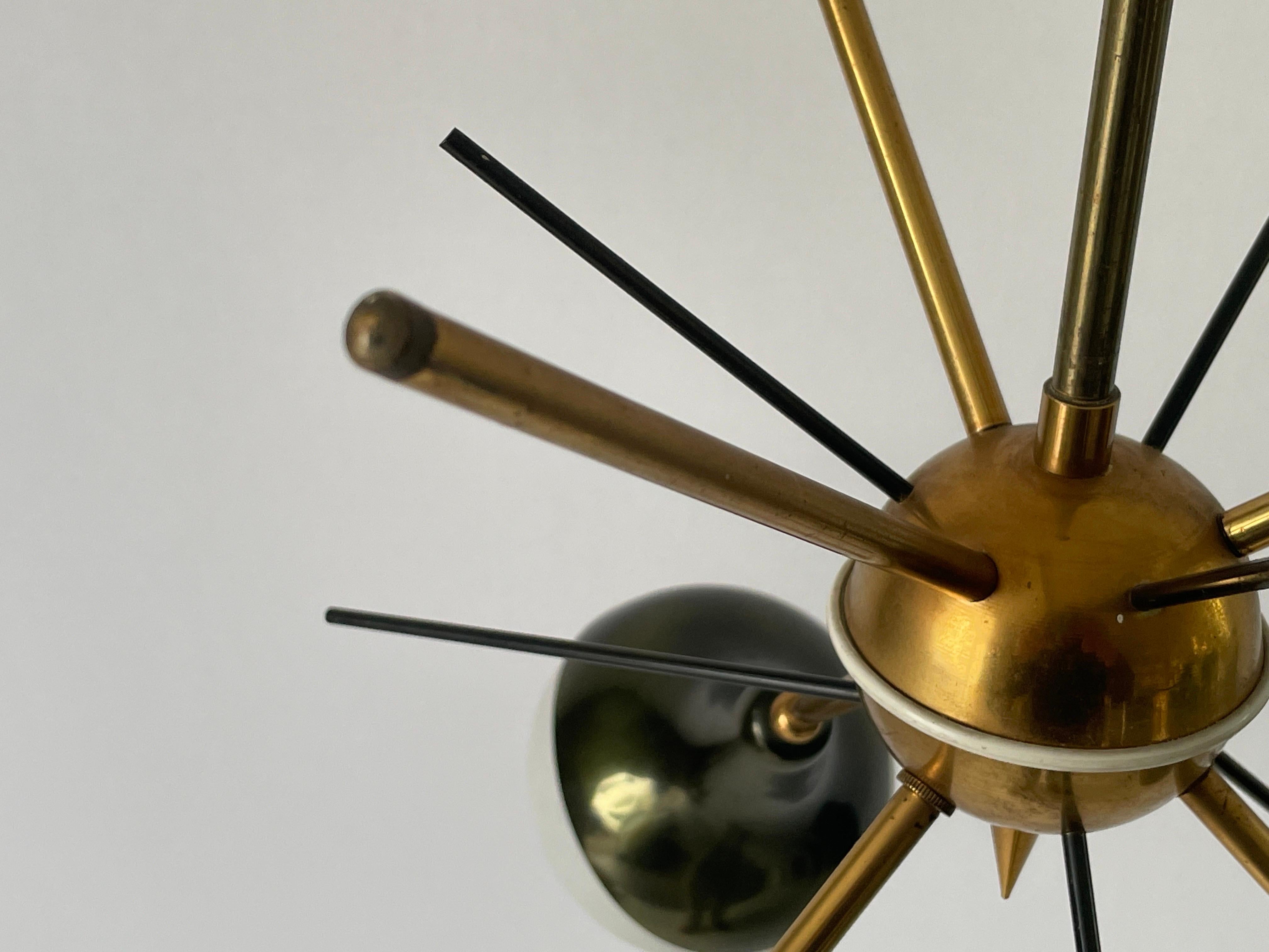 3-armed Ball Glass Orbit Design Ceiling Lamp, Attr. to Stilnovo, 1950s, Italy For Sale 3