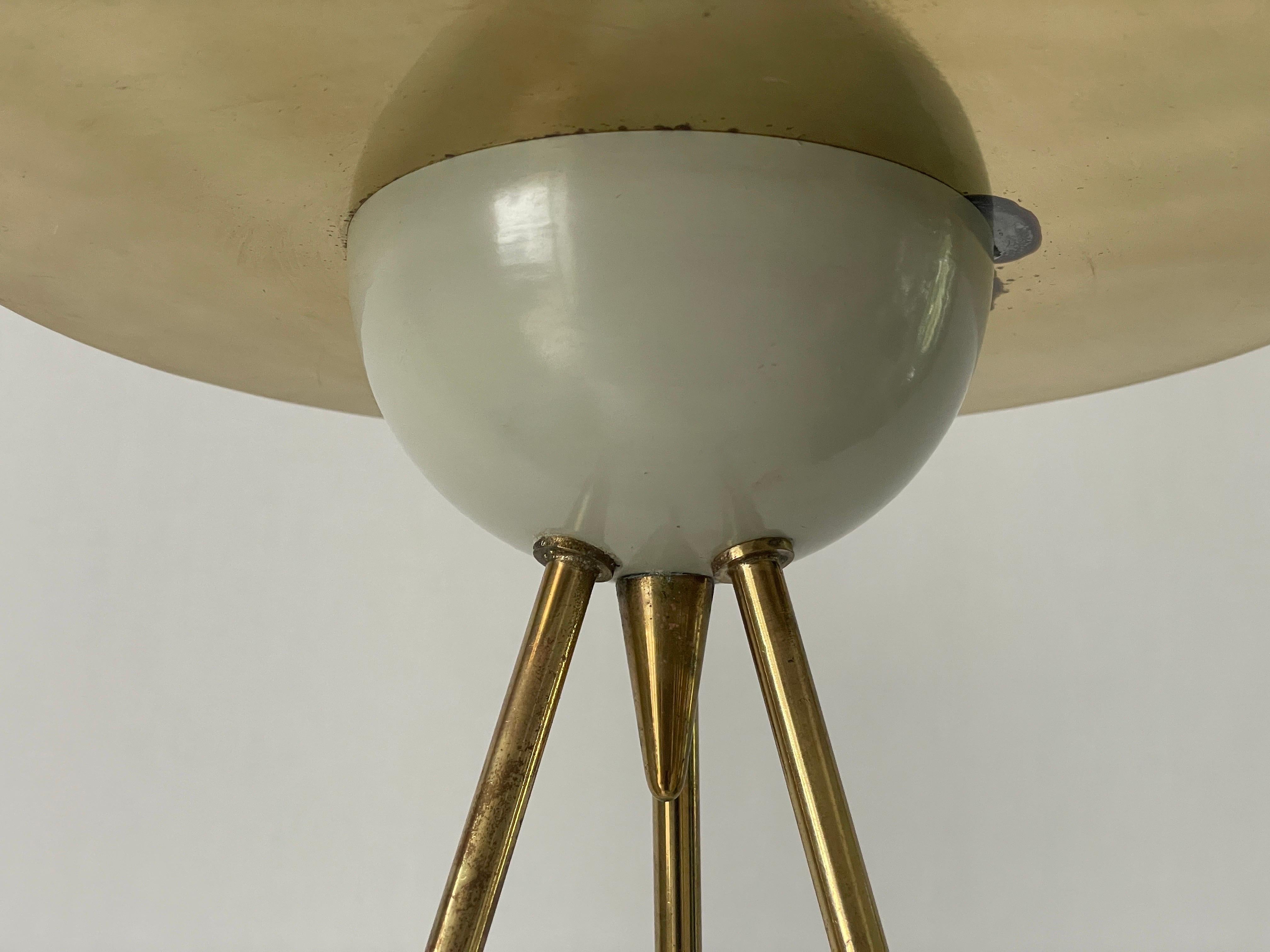 3-armed Ball Glass Orbit Design Ceiling Lamp, Attr. to Stilnovo, 1950s, Italy For Sale 3