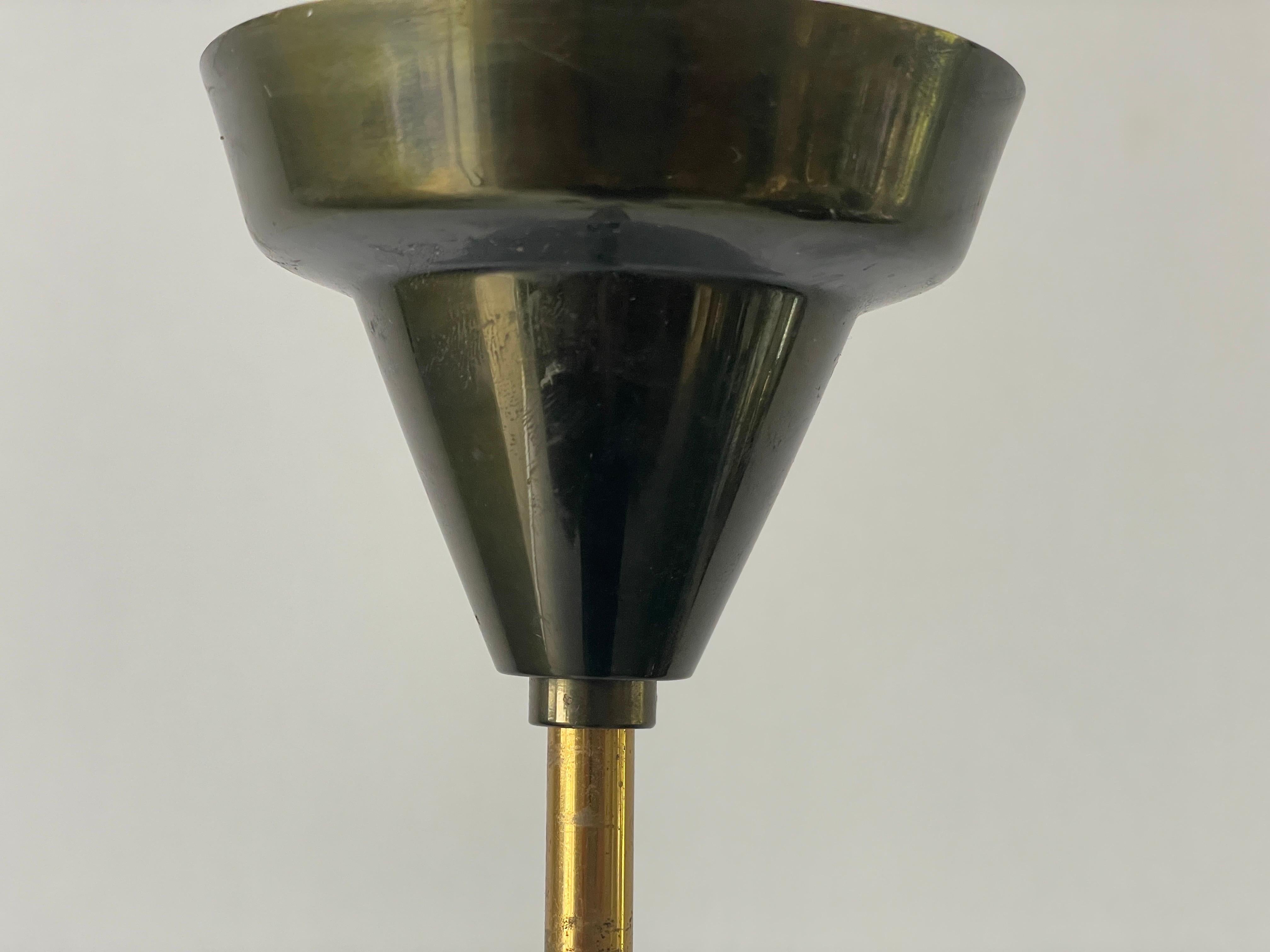 3-armed Ball Glass Orbit Design Ceiling Lamp, Attr. to Stilnovo, 1950s, Italy For Sale 4