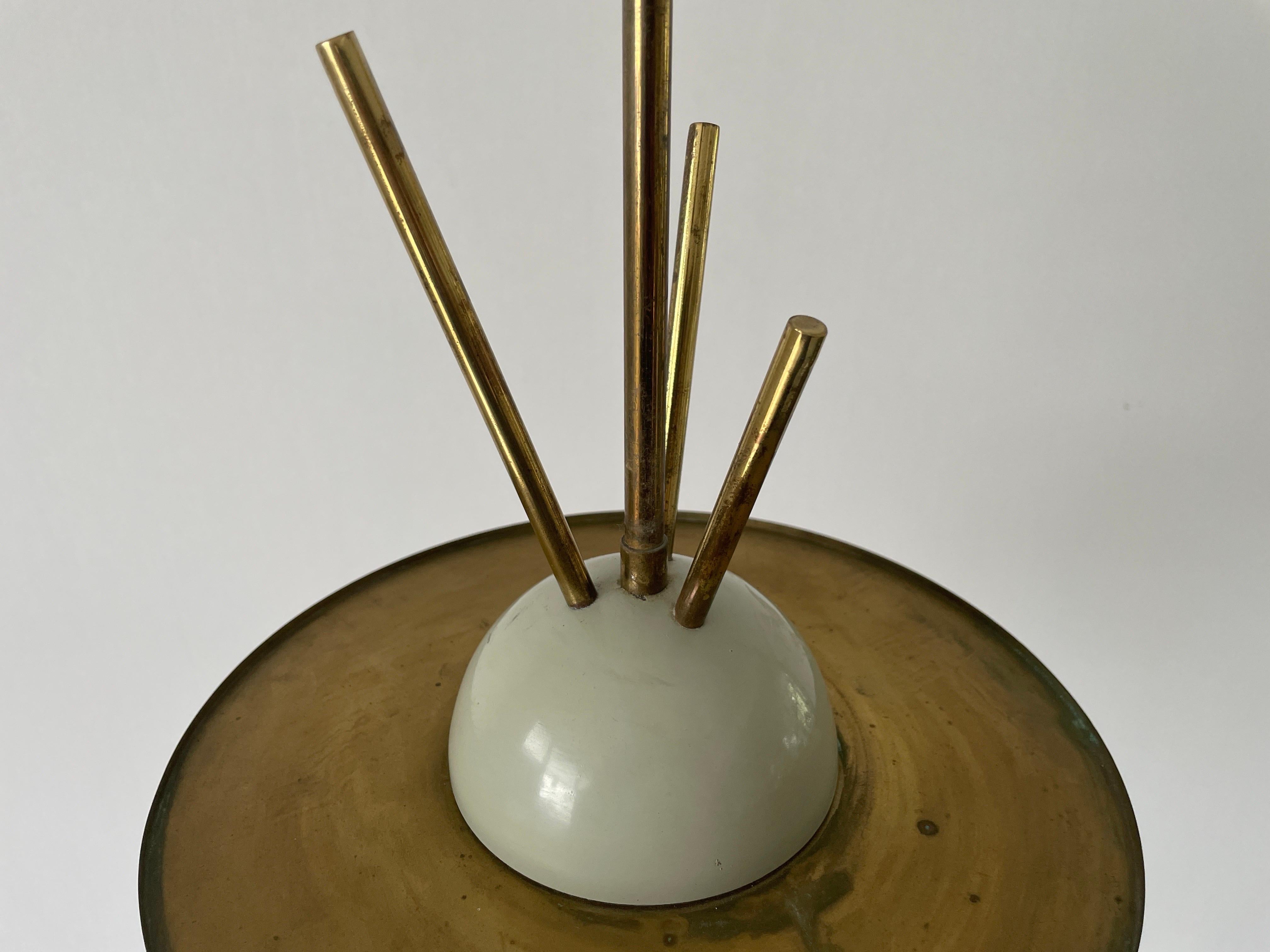 3-armed Ball Glass Orbit Design Ceiling Lamp, Attr. to Stilnovo, 1950s, Italy For Sale 7