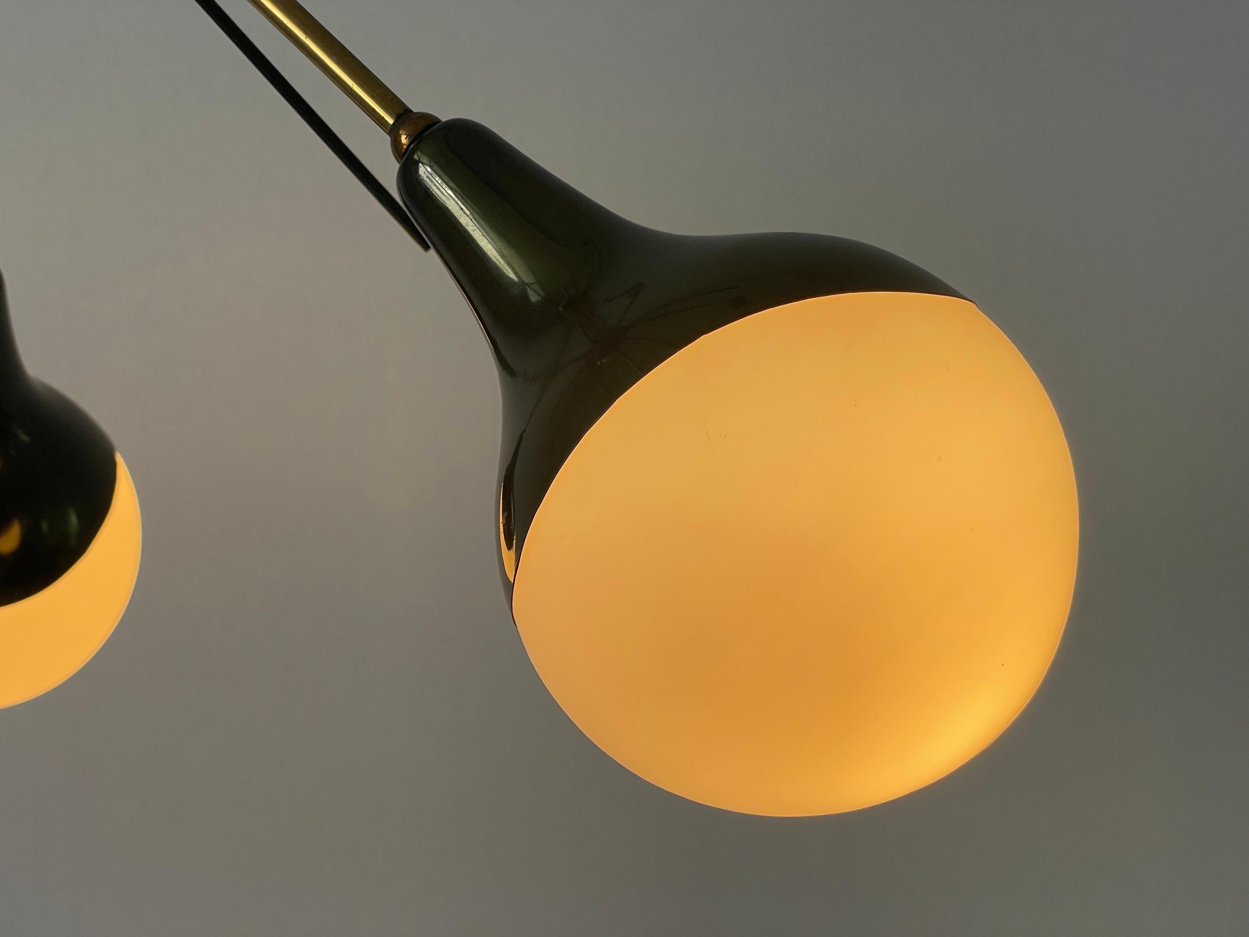 3-armed Ball Glass Orbit Design Ceiling Lamp, Attr. to Stilnovo, 1950s, Italy For Sale 9