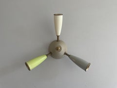 3-armed Coloured Mini Sputnik Flush Mount Light, 1950s, Germany
